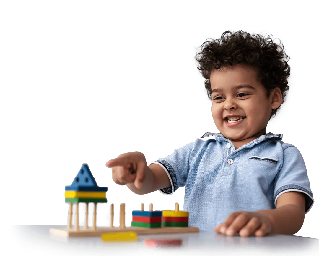 Child playing with toys